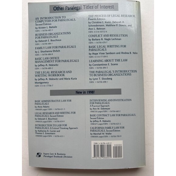 Interviewing and Investigation for Paralegals Ann M. Dobmeyer J. D. Dobmeyer SC - Picture 14 of 14